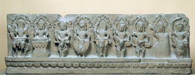 Friso que representa nueve divinidades (arenisca) de Cambodian School
